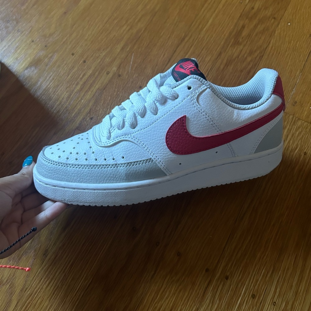 Nike red and white shoes